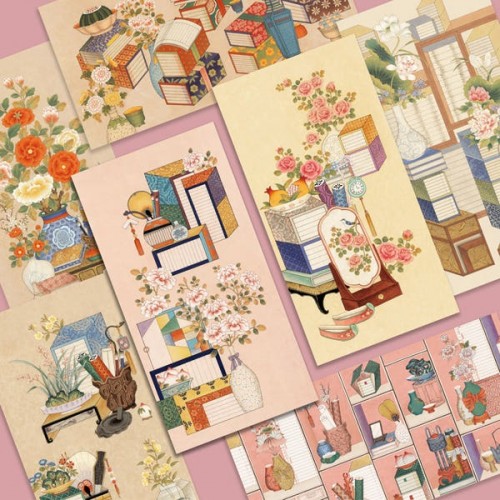 [오색채담] 책거리그림 감사카드 12종 세트박스