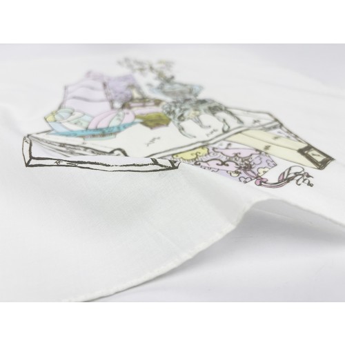 [리니에제이] 책가도 손수건_아이보리(대)