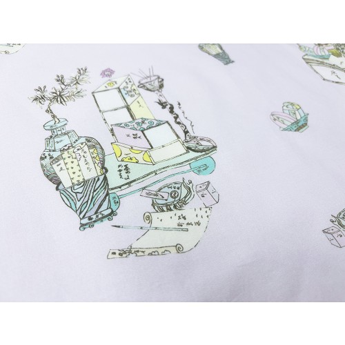 [리니에제이] 책가도 손수건_보라(소)