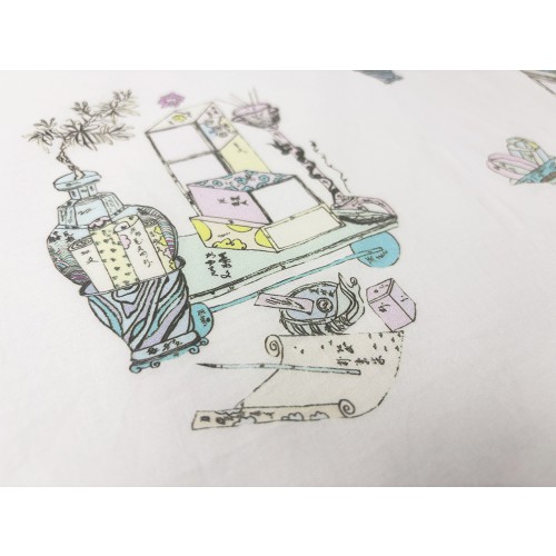 [리니에제이] 책가도 손수건_아이보리(소)